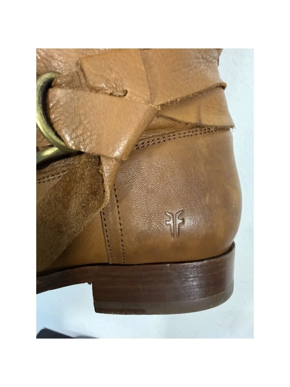 Frye Melissa Knotted Tall Riding Boots Sz 6.5B Leather Camel Brown Retail $400